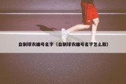 自制球衣编号名字（自制球衣编号名字怎么取）