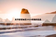 关于欧冠抽签2023剪辑的信息
