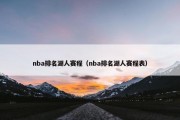 nba排名湖人赛程（nba排名湖人赛程表）