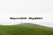 摩托gp2016积分榜？ 摩托gp冠军统计？