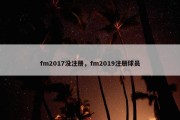fm2017没注册，fm2019注册球员