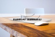 职业联赛口号？ 职业联赛战队名？