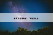 平民飞龙汤阵容？ 飞龙汤队伍？