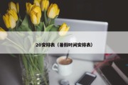 20安排表（暑假时间安排表）