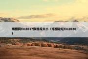 爆棚网fm2017数据库大小（爆棚论坛fm2020）