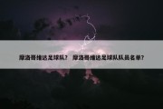 摩洛哥维达足球队？ 摩洛哥维达足球队队员名单？
