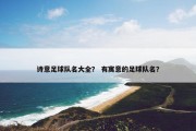 诗意足球队名大全？ 有寓意的足球队名？