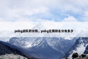 pubg战队积分榜，pubg比赛排名分有多少