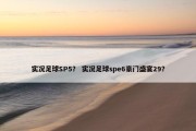 实况足球SP5？ 实况足球spe6豪门盛宴29？
