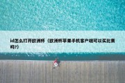 id怎么打开欧洲杯（欧洲杯苹果手机客户端可以买比赛吗?）