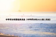 中甲积分榜赛程表消息（中甲积分榜2021第二阶段）