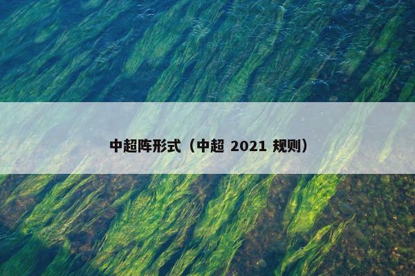 中超阵形式(中超 2021 规则) 中超阵形式(中超 2021 规则)
