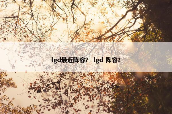 lgd最近阵容？ lgd 阵容？