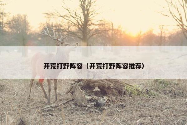 开荒打野阵容（开荒打野阵容推荐）