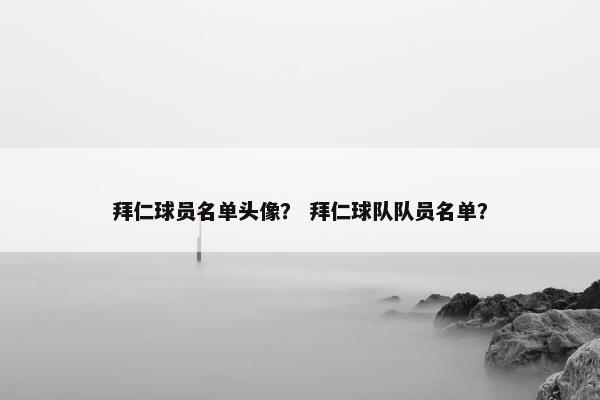 拜仁球员名单头像？ 拜仁球队队员名单？