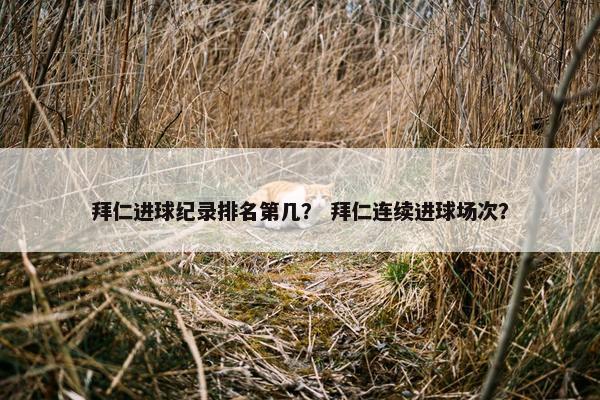 拜仁进球纪录排名第几？ 拜仁连续进球场次？