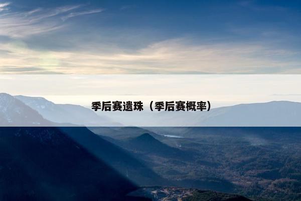 季后赛遗珠（季后赛概率）